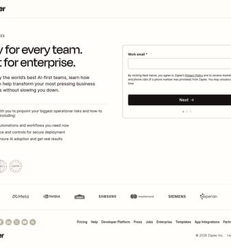 Zapier landing page desktop screenshot