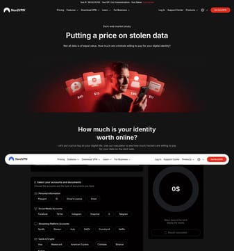 NordVPN landing page desktop screenshot