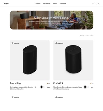 Sonos landing page desktop screenshot