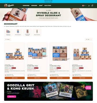 Dr. Squatch landing page desktop screenshot