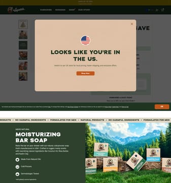 Dr. Squatch landing page desktop screenshot
