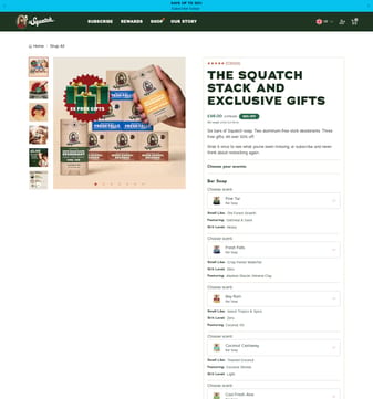 Dr. Squatch landing page desktop screenshot
