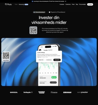 Pluto Markets landing page desktop screenshot