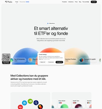 Pluto Markets landing page desktop screenshot