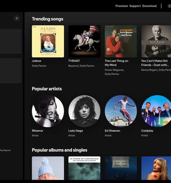 Spotify landing page desktop screenshot