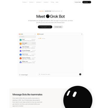 Grok by SpaceXAI landing page desktop screenshot