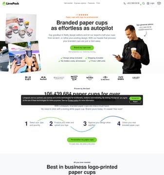 Limepack landing page desktop screenshot