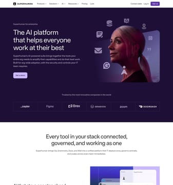 Superhuman landing page desktop screenshot