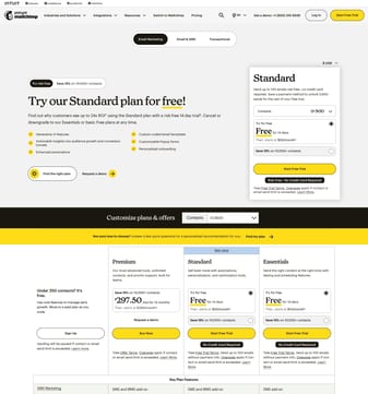 Mailchimp landing page desktop screenshot