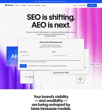 Webflow landing page desktop screenshot