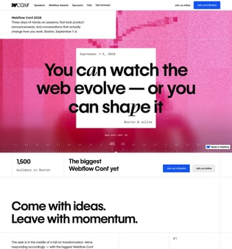 Webflow landing page desktop screenshot