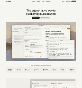 Cursor landing page desktop screenshot