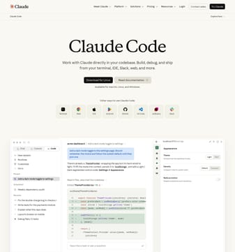 Claude landing page desktop screenshot