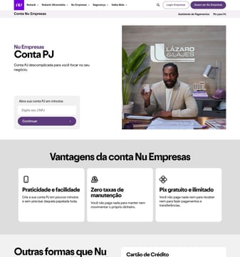 Nubank landing page desktop screenshot