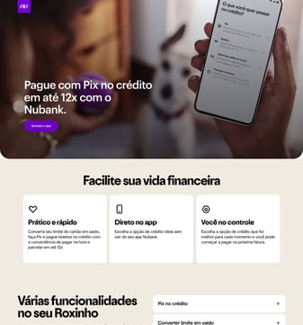 Nubank landing page desktop screenshot