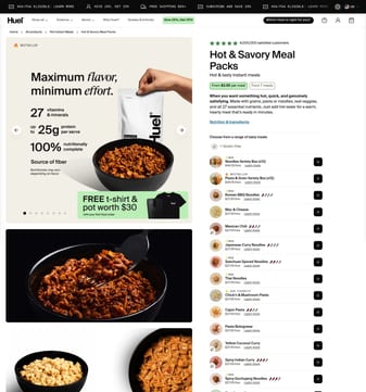 Huel landing page desktop screenshot