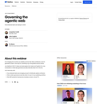 Webflow landing page desktop screenshot