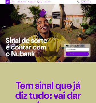 Nubank landing page desktop screenshot