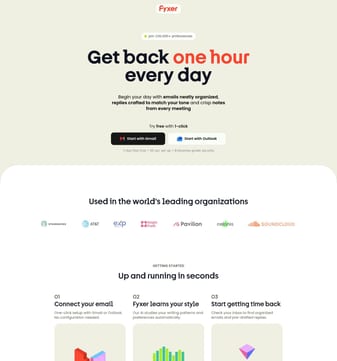 Fyxer landing page desktop screenshot