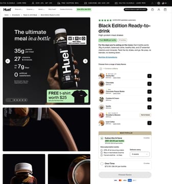 Huel landing page desktop screenshot