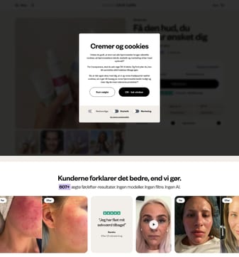 Danishskincare landing page desktop screenshot