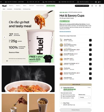 Huel landing page desktop screenshot