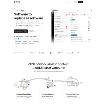 Clickup landing page desktop screenshot