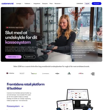 Customer landing page desktop screenshot