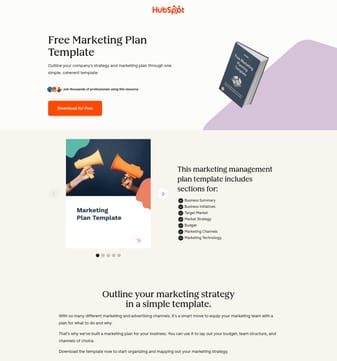 HubSpot landing page desktop screenshot
