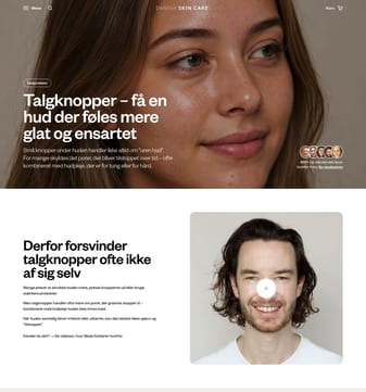 Danishskincare landing page desktop screenshot