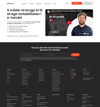 Clerk landing page desktop screenshot