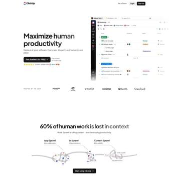 Clickup landing page desktop screenshot
