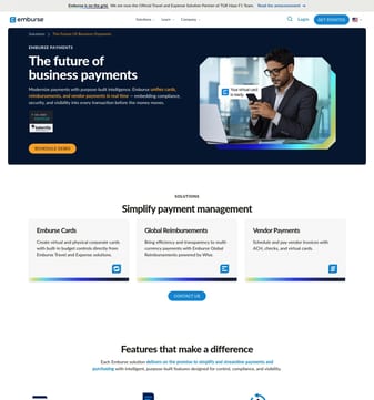 Emburse landing page desktop screenshot