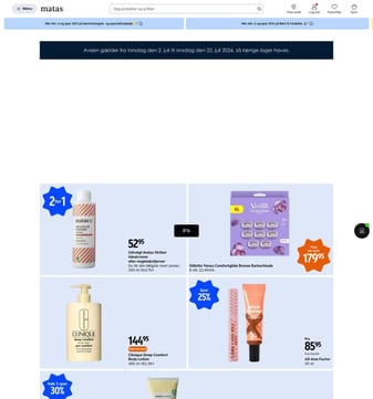 Matas landing page desktop screenshot