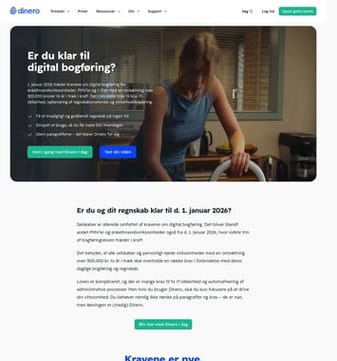 Dinero landing page desktop screenshot