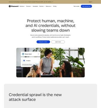 1password landing page desktop screenshot