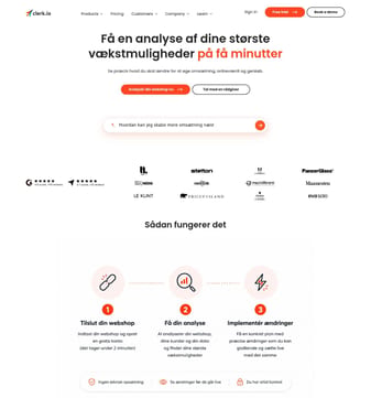 Clerk landing page desktop screenshot