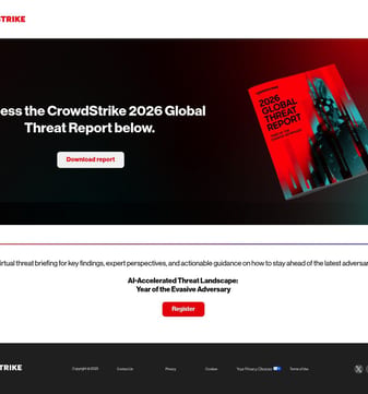 Crowdstrike landing page desktop screenshot