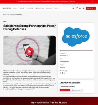 Crowdstrike landing page desktop screenshot