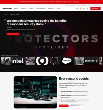 Crowdstrike landing page desktop screenshot