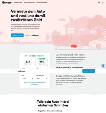 Gomore landing page desktop screenshot