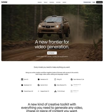 Runwayapp landing page desktop screenshot