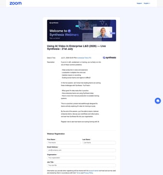 Synthesia landing page desktop screenshot
