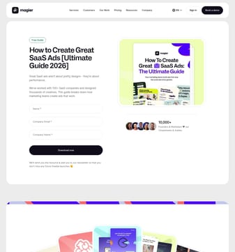 Magier landing page desktop screenshot