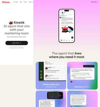 Kineto_app landing page desktop screenshot