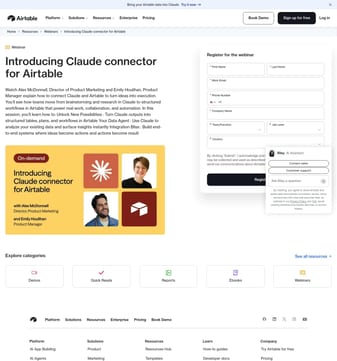 Airtable landing page desktop screenshot
