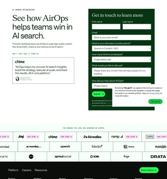 Airops landing page desktop screenshot