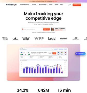 Tracklution landing page desktop screenshot