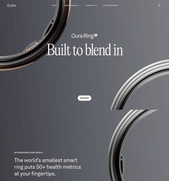 ŌURA landing page desktop screenshot