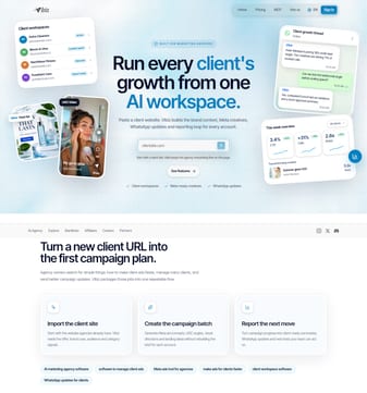 Vibiz landing page desktop screenshot